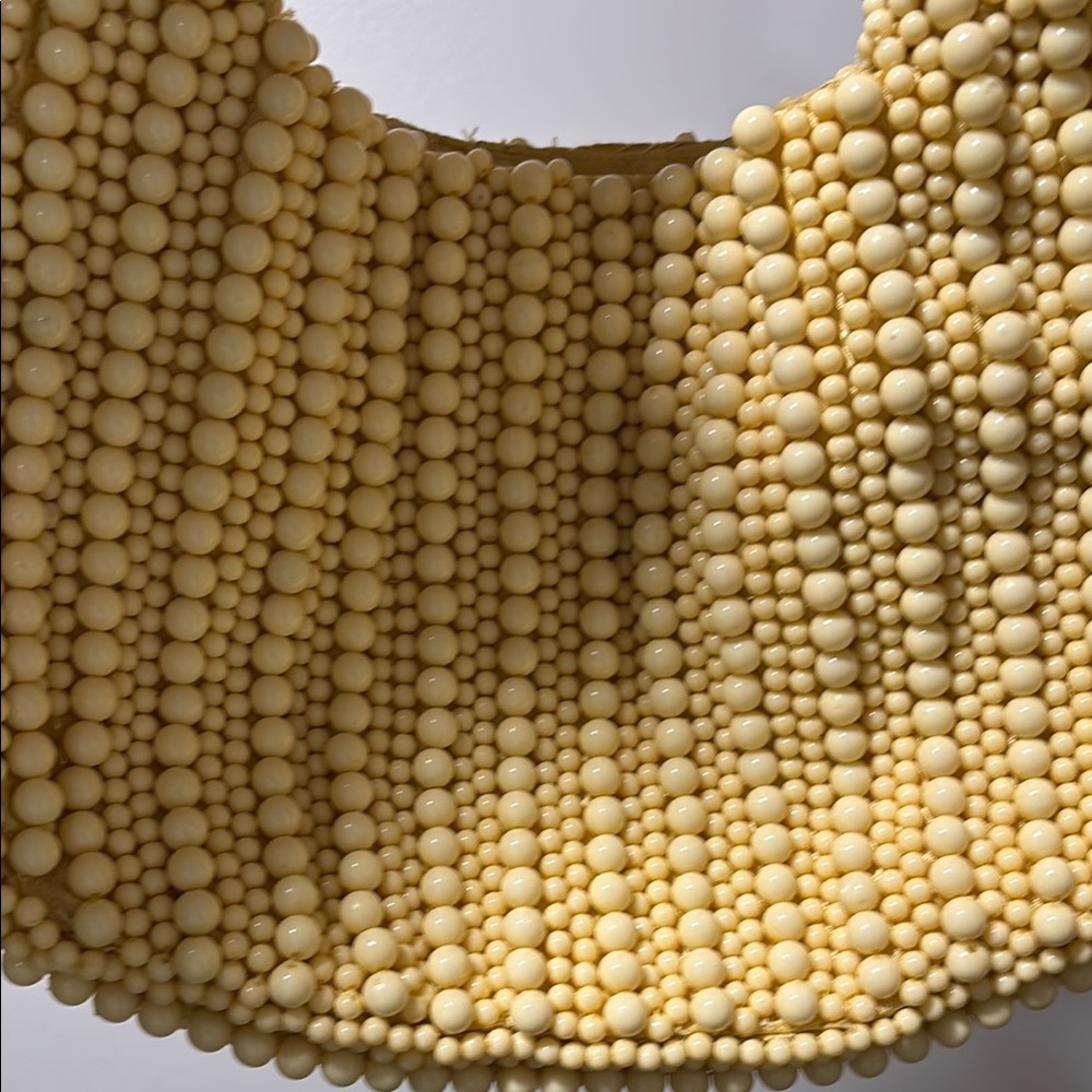 Viral Butter Yellow Beaded Handbag - Picture 5 of 5